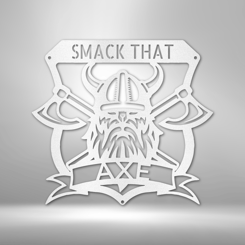 Battle Axe Viking Monogram – Steel Wall Decor for Axe Lovers - Bubble Gum Wink