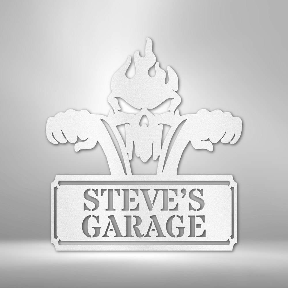 Custom Rough Ride Monogram – Steel Garage Sign for Riders & Rebels - Bubble Gum Wink