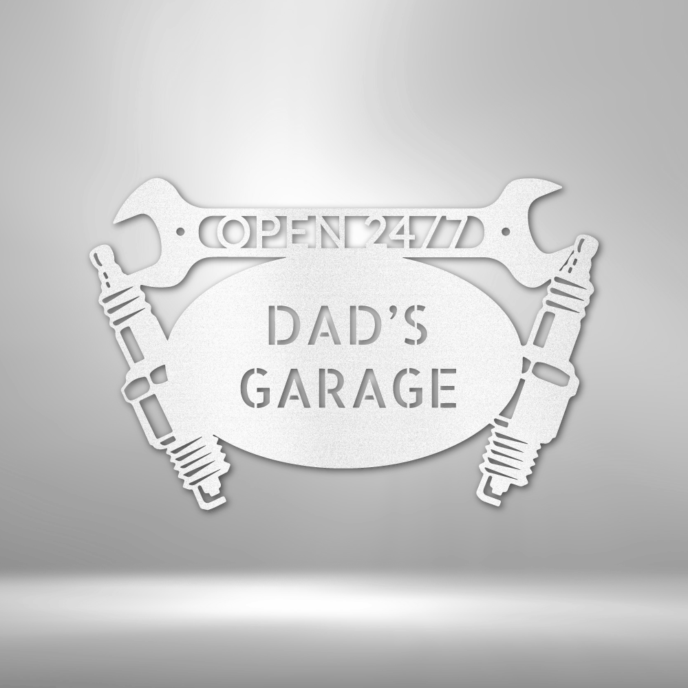 Dad’s Garage Sign – Custom Car Garage Steel Wall Art - Bubble Gum Wink