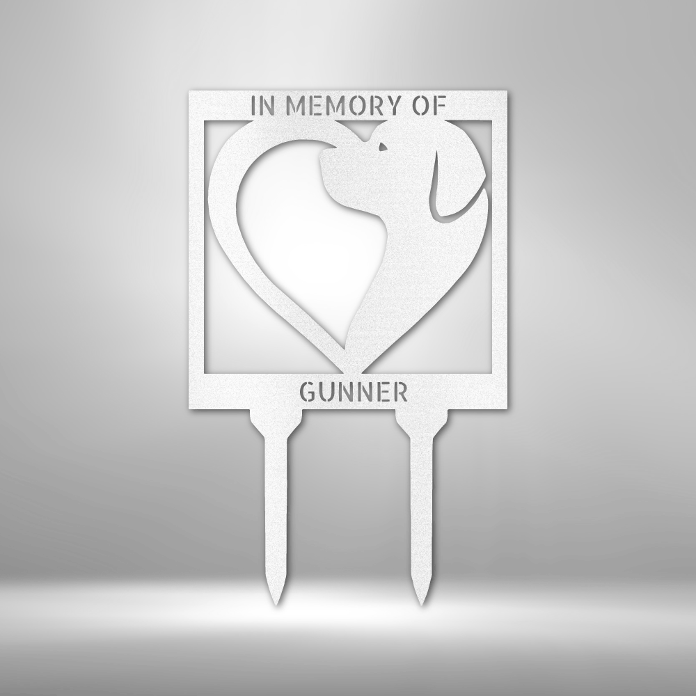 Dog Love Stake - Steel Sign - Bubble Gum Wink