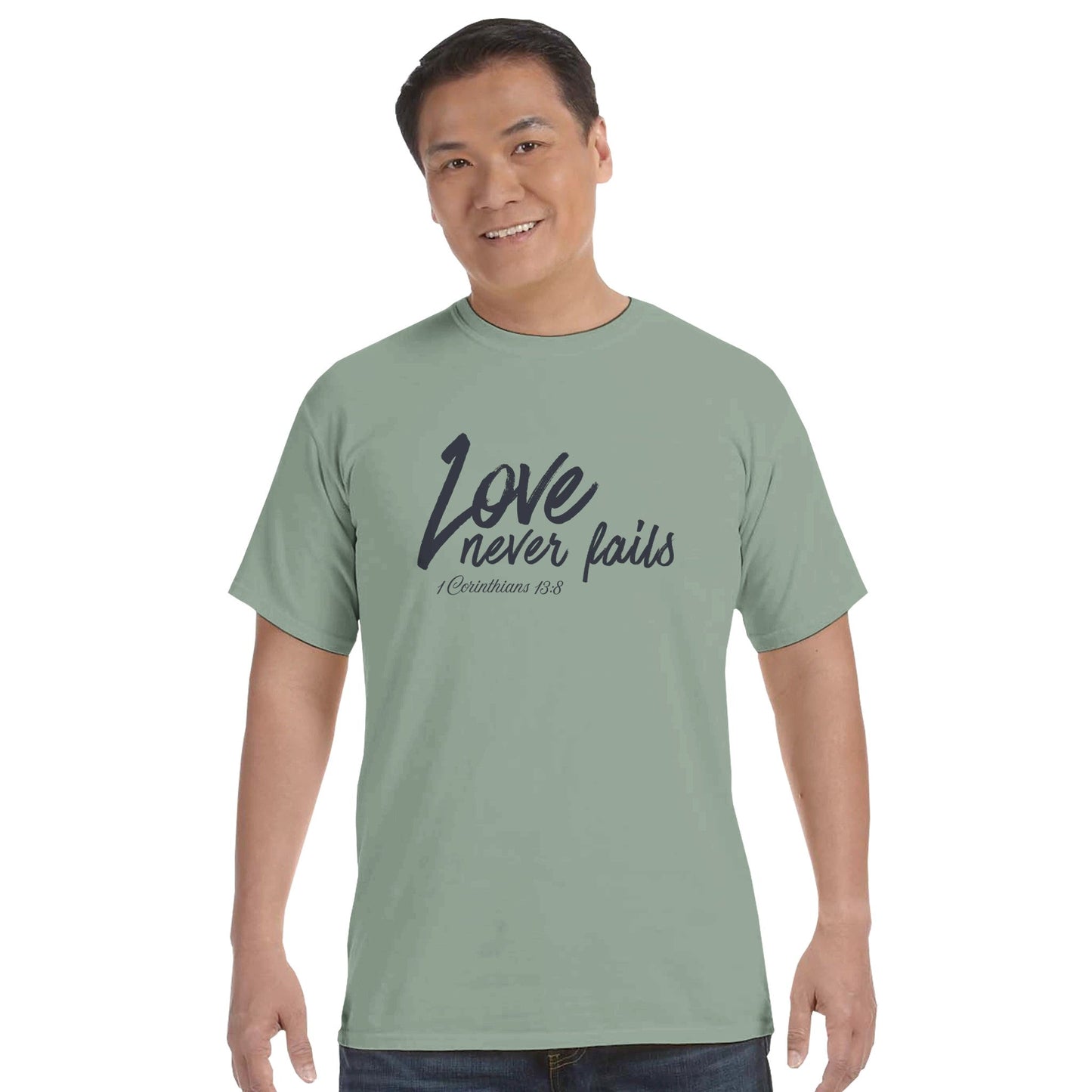 Love never Fails Faith Forward Tee - Bubble Gum Wink