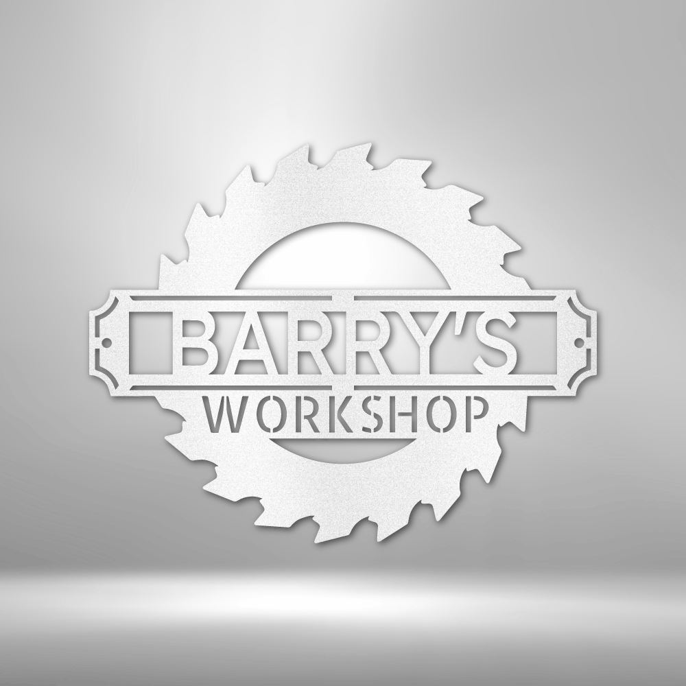 Sawmill Monogram – Custom Steel Sign for Woodshops & Garages - Bubble Gum Wink