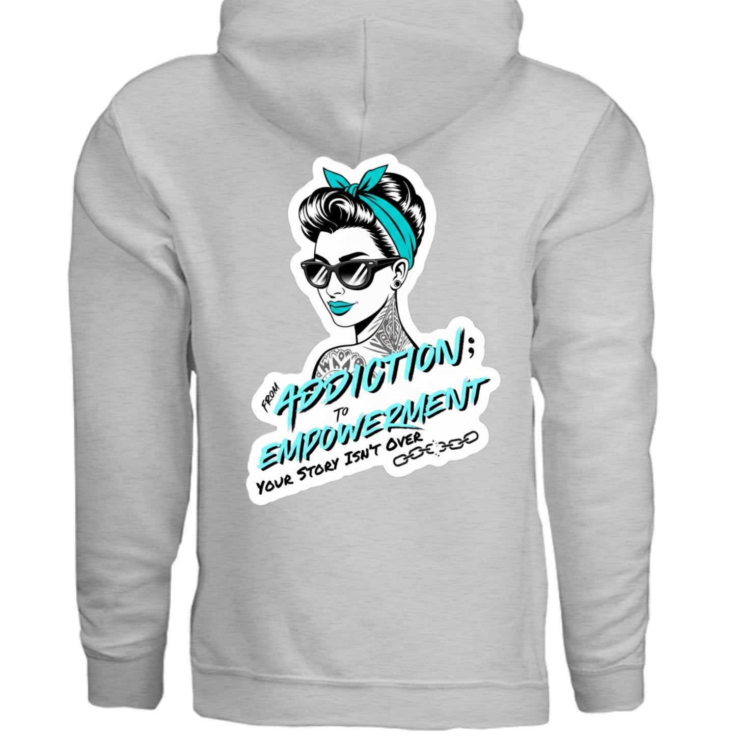 Turquoise Addiction → Empowerment Hoodie | Fierce Sweatshirt - Bubble Gum Wink