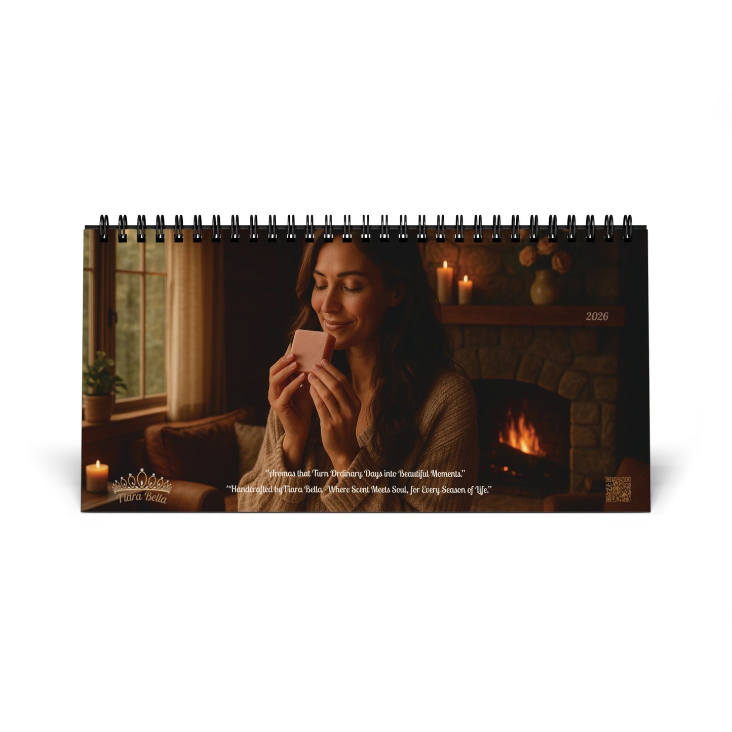 2026 Tiara Bella Desktop Calendar | Elegant Home Décor & Planner | Chic Monthly Organizer & Gift for Women - Bubble Gum Wink