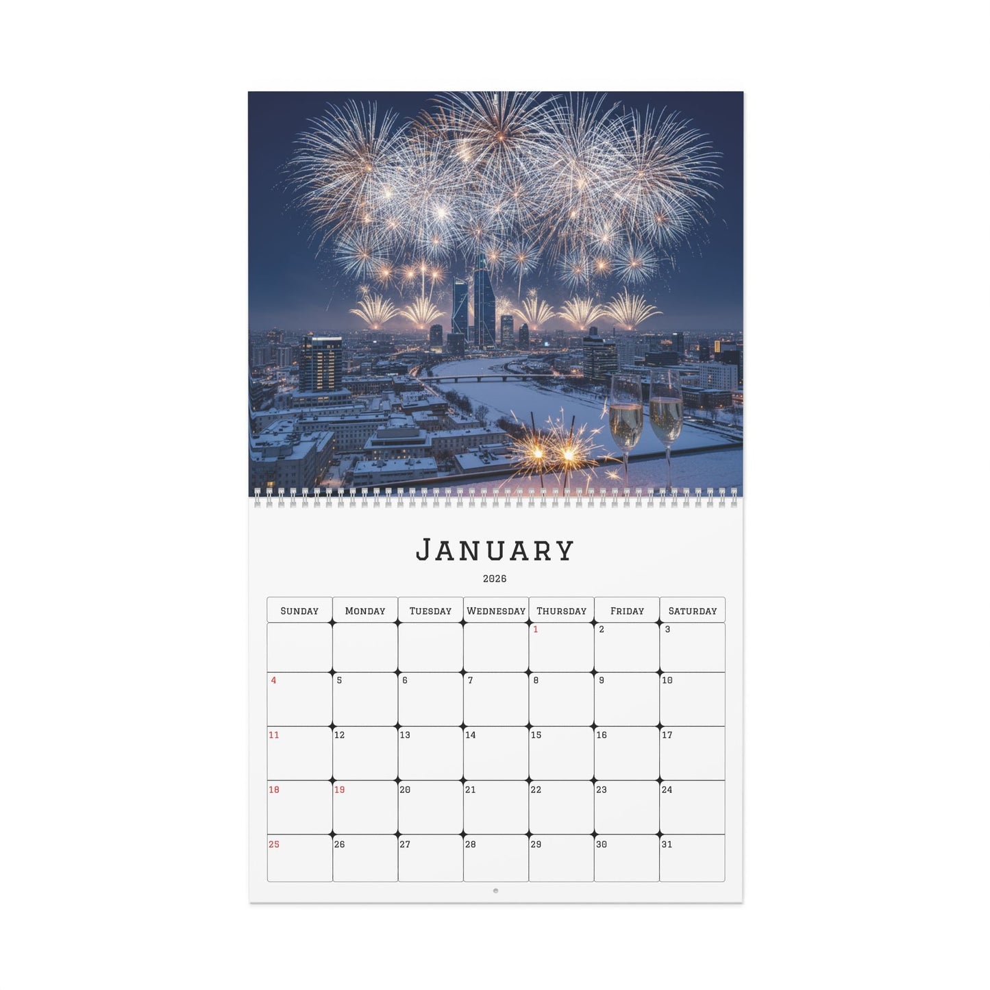 A Year in Seasons 2026 "Customizable" Wall Calendar – Seasonal Home Décor Gift - Bubble Gum Wink