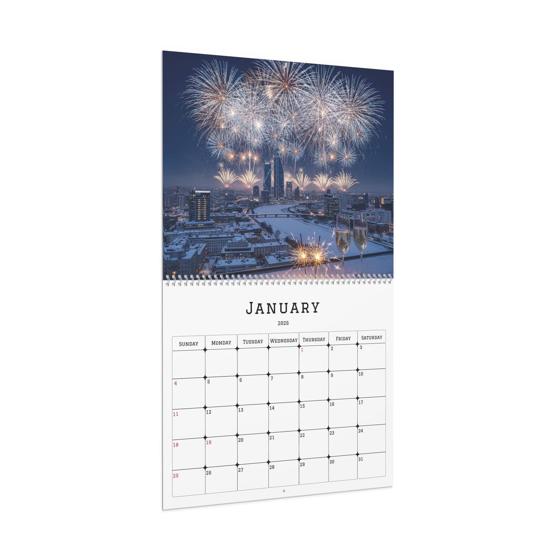 A Year in Seasons 2026 "Customizable" Wall Calendar – Seasonal Home Décor Gift - Bubble Gum Wink