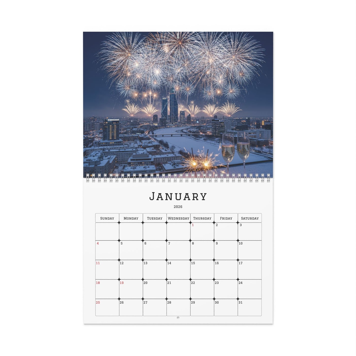 A Year in Seasons 2026 "Customizable" Wall Calendar – Seasonal Home Décor Gift - Bubble Gum Wink