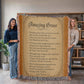 Amazing Grace Woven Throw Blanket – Hymn Collection | Faith Home Decor - Bubble Gum Wink
