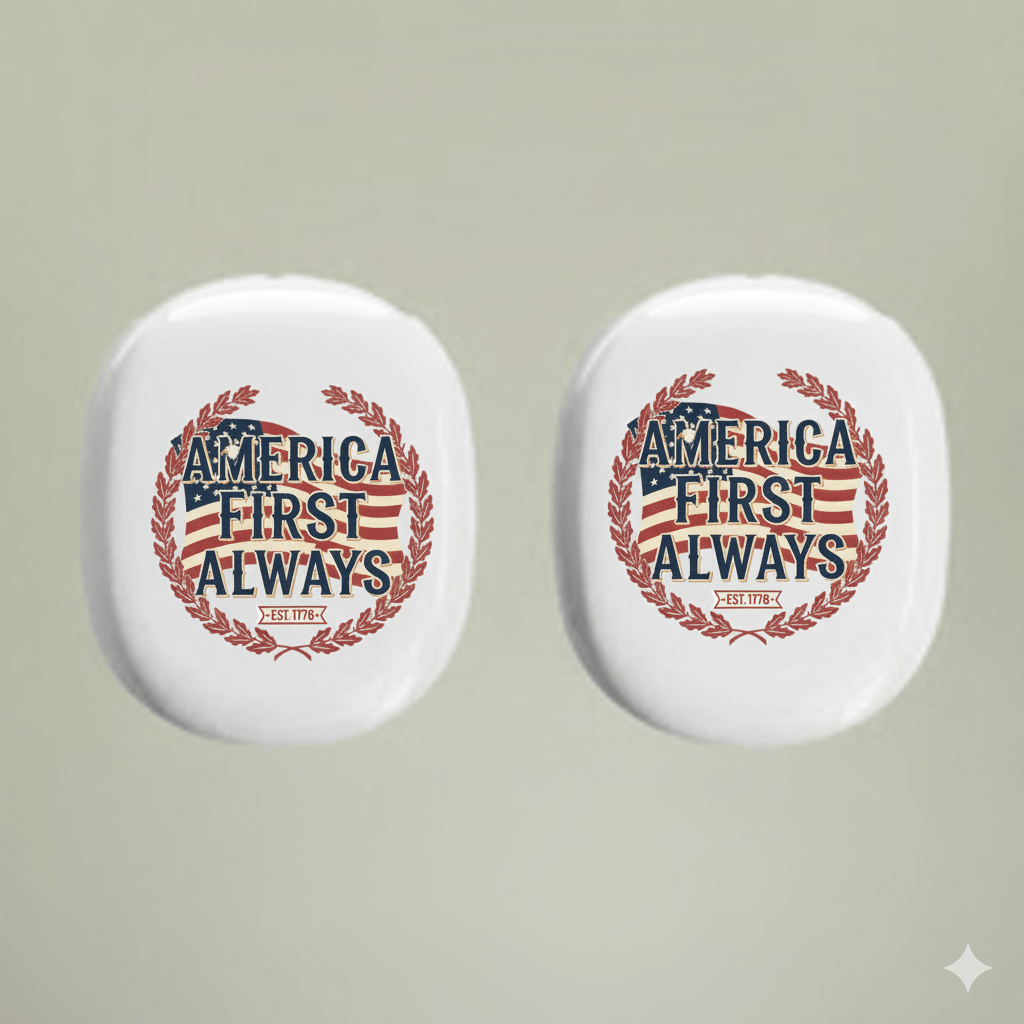 America First Always – Patriotic AirPods Max Shell Case | Heritage Edition - Bubble Gum Wink