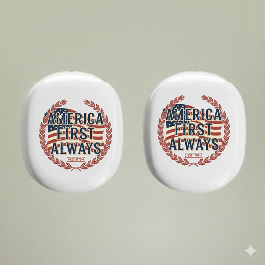 America First Always – Patriotic AirPods Max Shell Case | Heritage Edition - Bubble Gum Wink