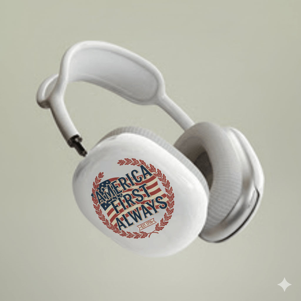 America First Always – Patriotic AirPods Max Shell Case | Heritage Edition - Bubble Gum Wink