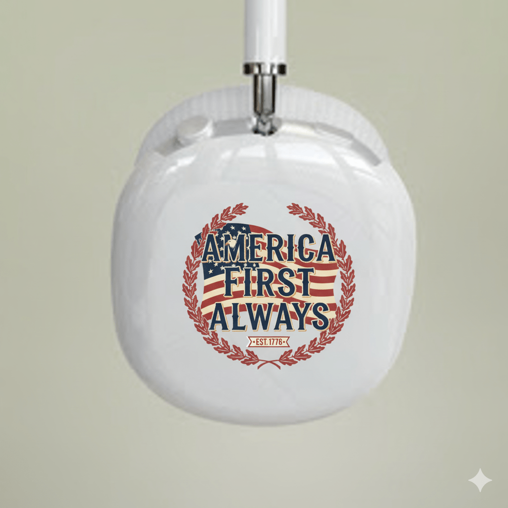 America First Always – Patriotic AirPods Max Shell Case | Heritage Edition - Bubble Gum Wink