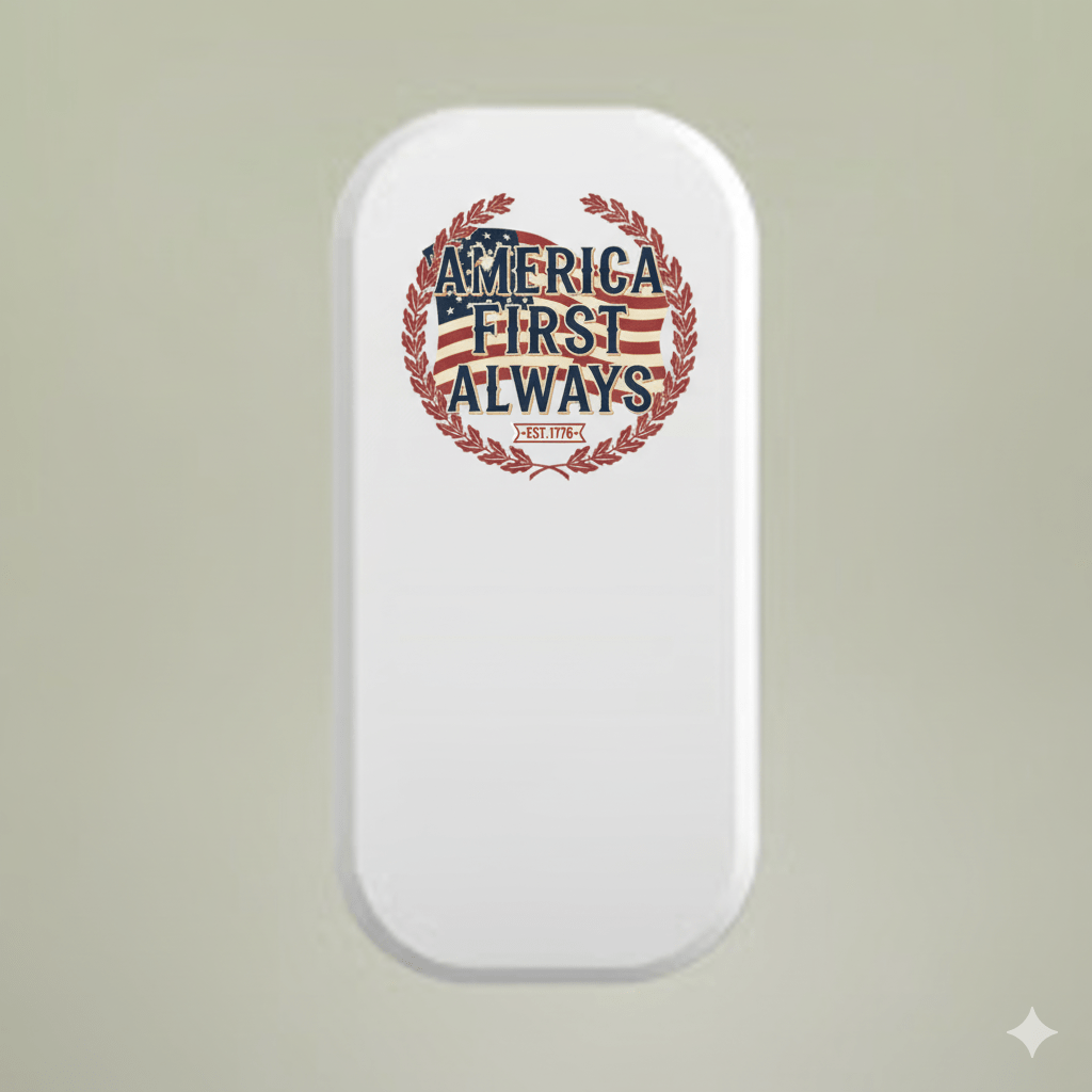 America First Always - Patriotic Phone Stand | Heritage Edition Desk Holder - Bubble Gum Wink