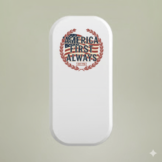 America First Always - Patriotic Phone Stand | Heritage Edition Desk Holder - Bubble Gum Wink