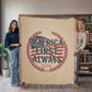 America First Always – Patriotic Woven Blanket | Est. 1776 Heritage Edition - Bubble Gum Wink
