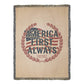 America First Always – Patriotic Woven Blanket | Est. 1776 Heritage Edition - Bubble Gum Wink