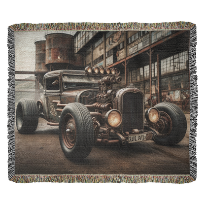 Steampunk Rat Rod Heirloom Throw Blanket 50x60