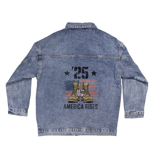 '25 America Rises Womens Oversized Denim Jacket