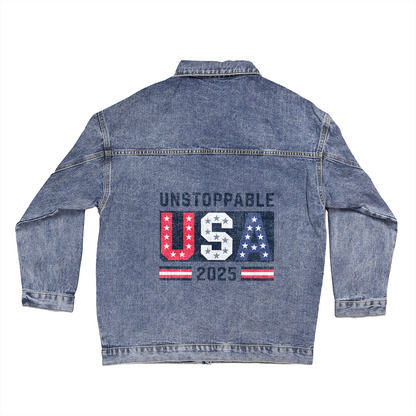 Bold USA Unstoppable 2025 Womens Oversized Denim Jacket