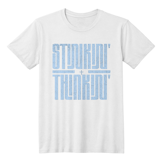 Stinkin' Thinkin' Graphic Tee – Bold Faith Over Fear Statement Shirt (Black or White)
