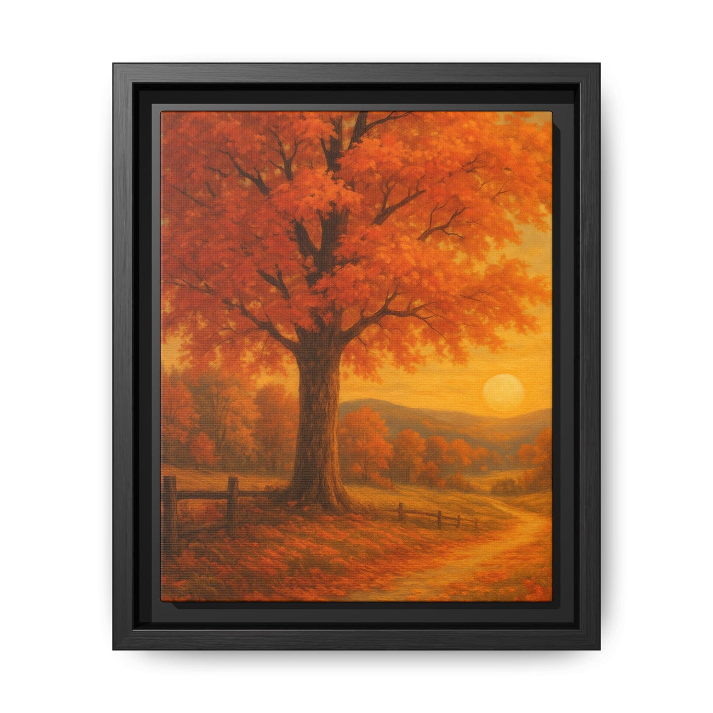 Autumn Tree Canvas Art Print, Fall Decor Wall Art, Framed Landscape Picture, Nature Inspired Home Decor, Thanksgiving Gift Idea - Bubble Gum Wink