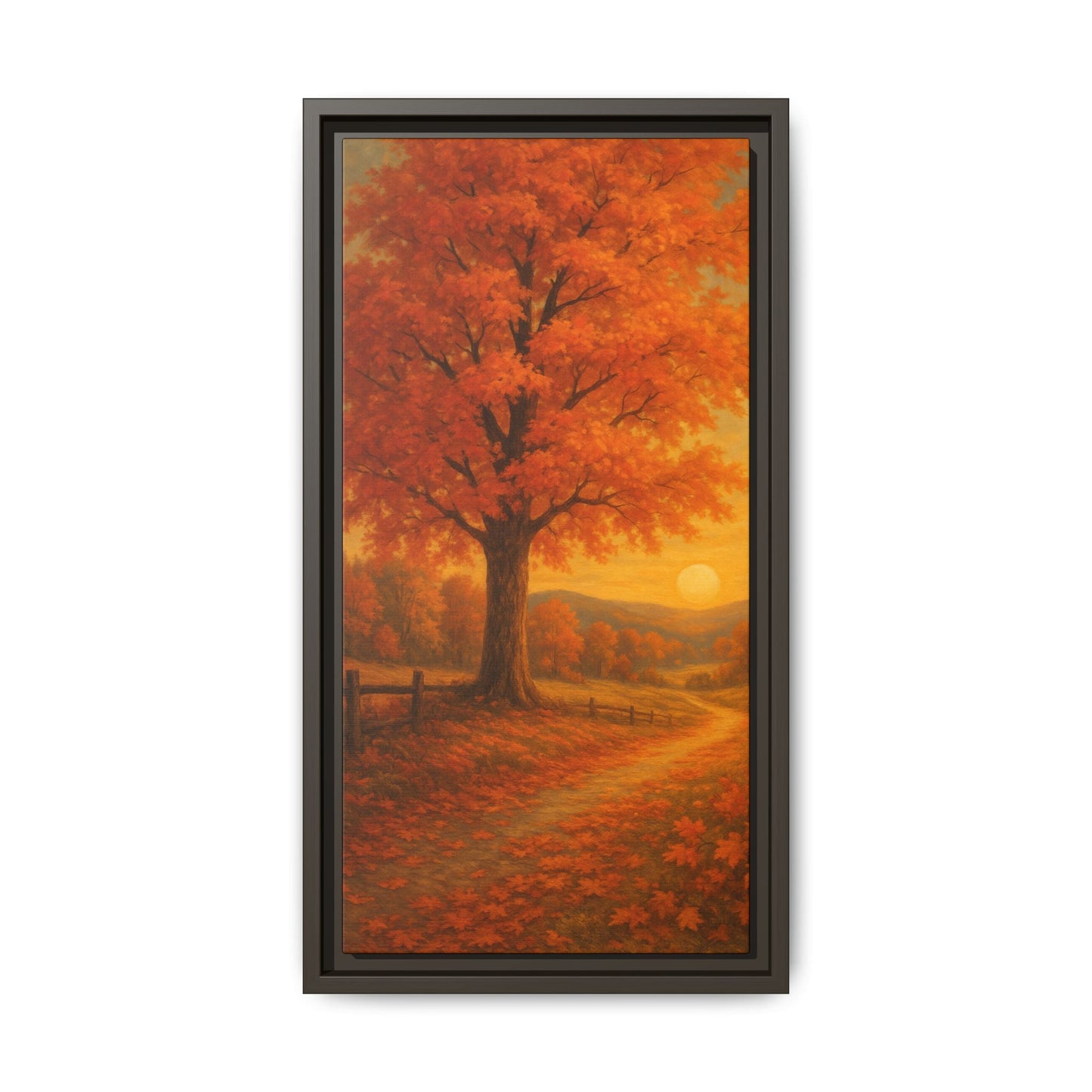 Autumn Tree Canvas Art Print, Fall Decor Wall Art, Framed Landscape Picture, Nature Inspired Home Decor, Thanksgiving Gift Idea - Bubble Gum Wink