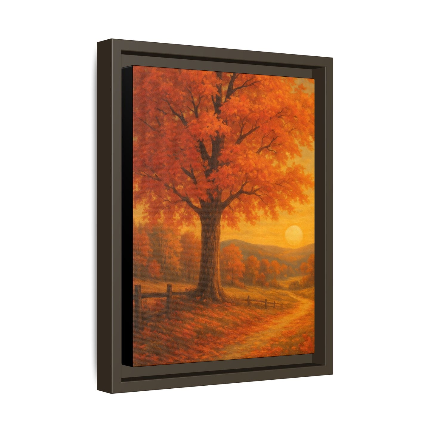 Autumn Tree Canvas Art Print, Fall Decor Wall Art, Framed Landscape Picture, Nature Inspired Home Decor, Thanksgiving Gift Idea - Bubble Gum Wink