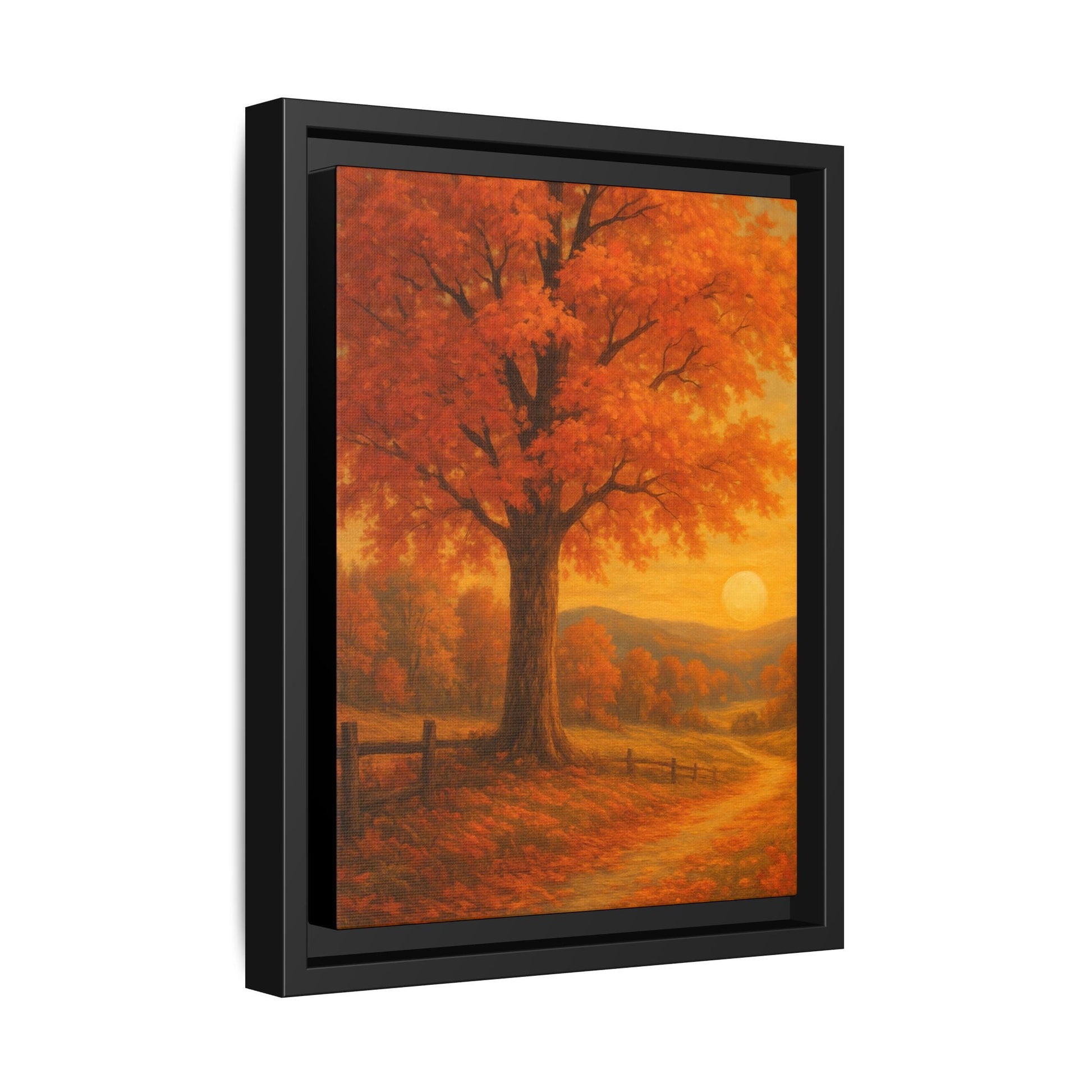 Autumn Tree Canvas Art Print, Fall Decor Wall Art, Framed Landscape Picture, Nature Inspired Home Decor, Thanksgiving Gift Idea - Bubble Gum Wink