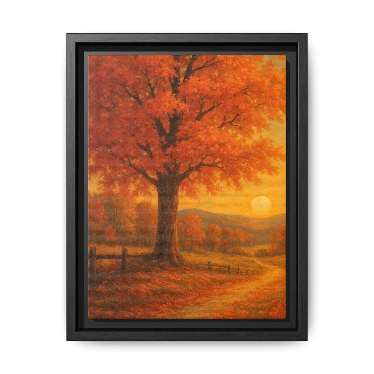 Autumn Tree Canvas Art Print, Fall Decor Wall Art, Framed Landscape Picture, Nature Inspired Home Decor, Thanksgiving Gift Idea - Bubble Gum Wink