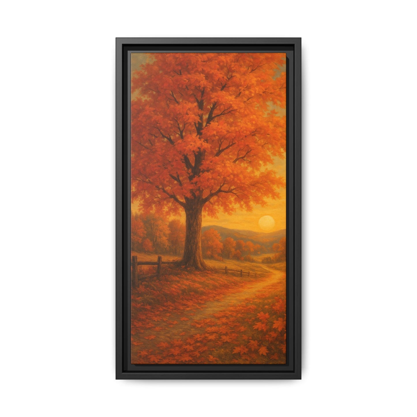 Autumn Tree Canvas Art Print, Fall Decor Wall Art, Framed Landscape Picture, Nature Inspired Home Decor, Thanksgiving Gift Idea - Bubble Gum Wink