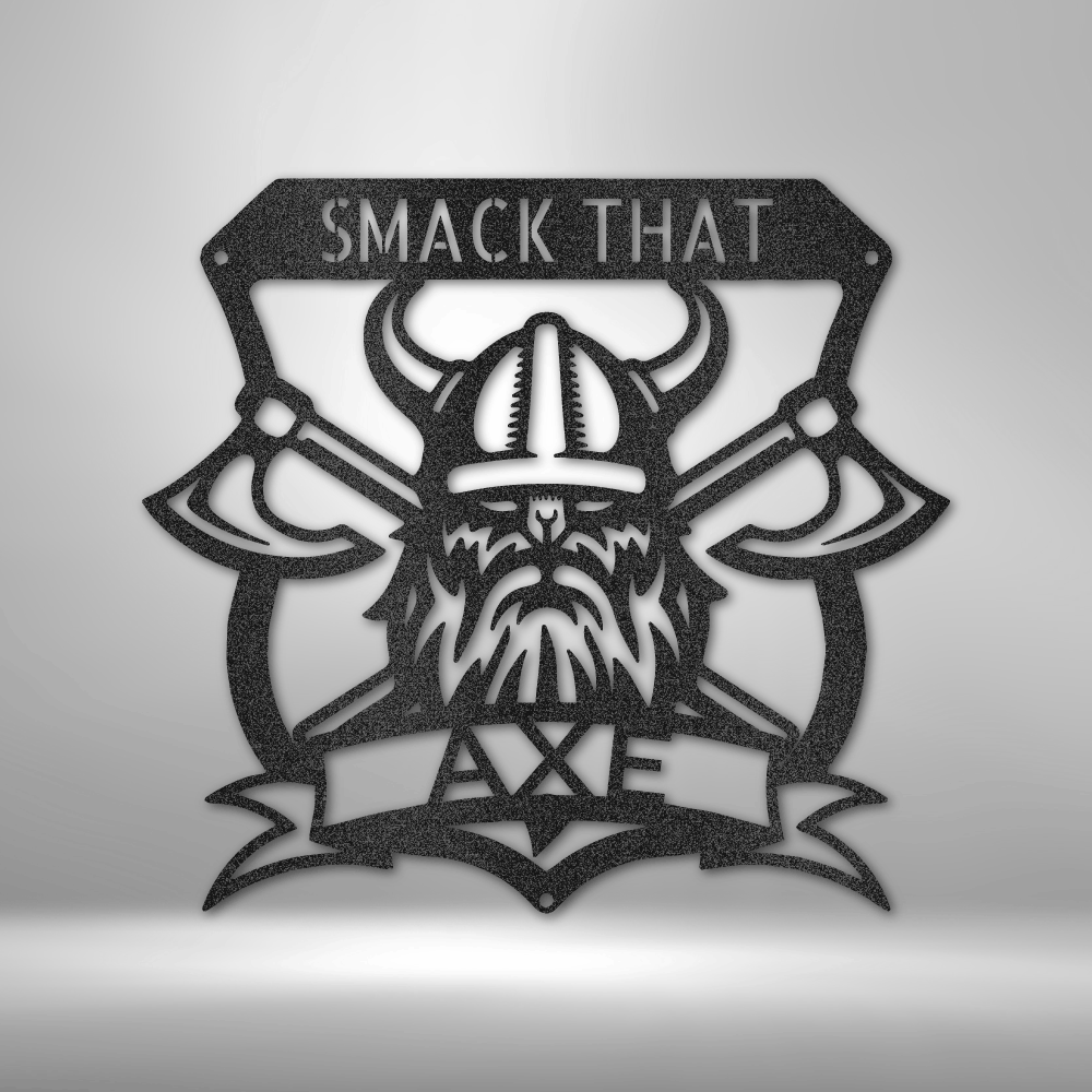 Battle Axe Viking Monogram – Steel Wall Decor for Axe Lovers - Bubble Gum Wink