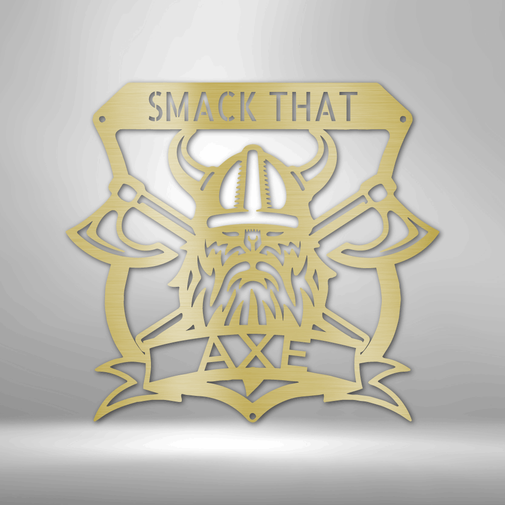 Battle Axe Viking Monogram – Steel Wall Decor for Axe Lovers - Bubble Gum Wink