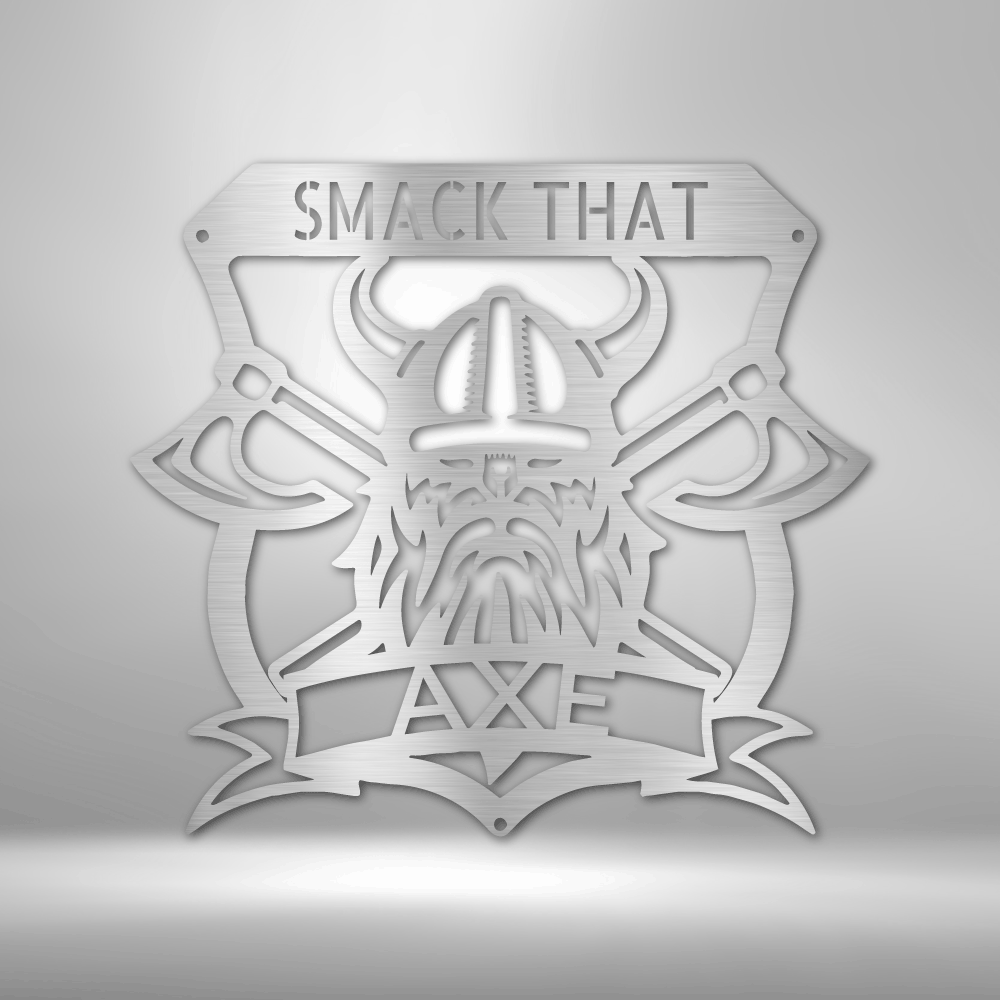Battle Axe Viking Monogram – Steel Wall Decor for Axe Lovers - Bubble Gum Wink