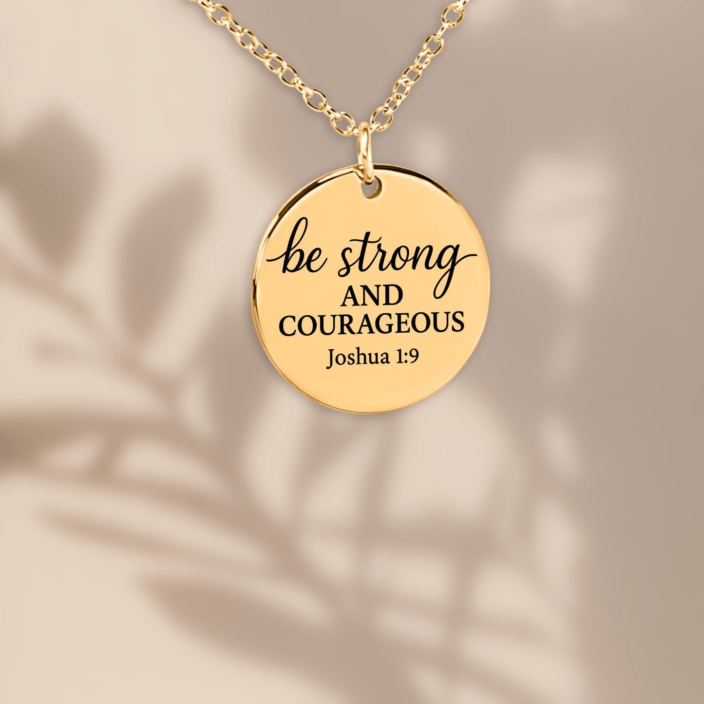 Be Strong and Courageous Coin Necklace – Joshua 1:9 Pendant - Bubble Gum Wink