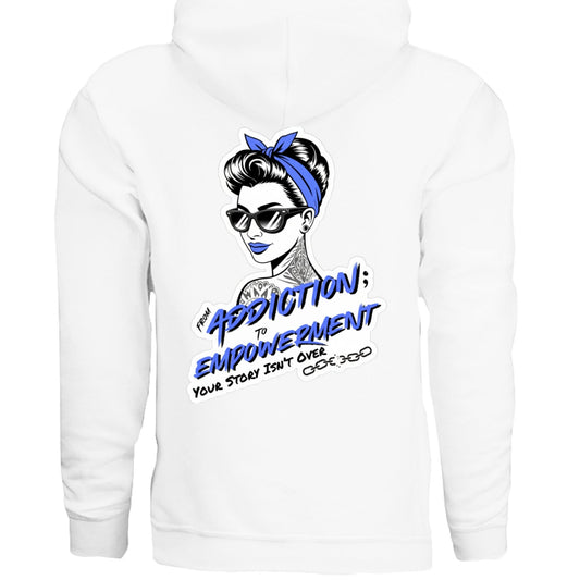 Blue Addiction → Empowerment Hoodie | Fierce Sweatshirt - Bubble Gum Wink