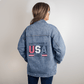 Bold USA Unstoppable 2025 Womens Oversized Denim Jacket - Bubble Gum Wink