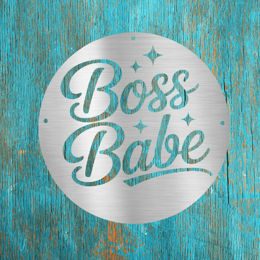 Boss Babe Steel Wall Art – For the Woman Who Builds Her Own Empire - Bubble Gum Wink