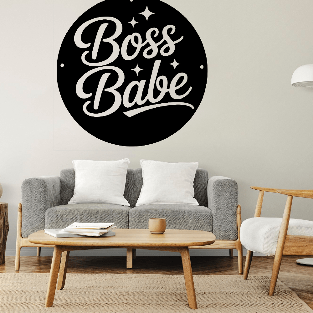 Boss Babe Steel Wall Art – For the Woman Who Builds Her Own Empire - Bubble Gum Wink