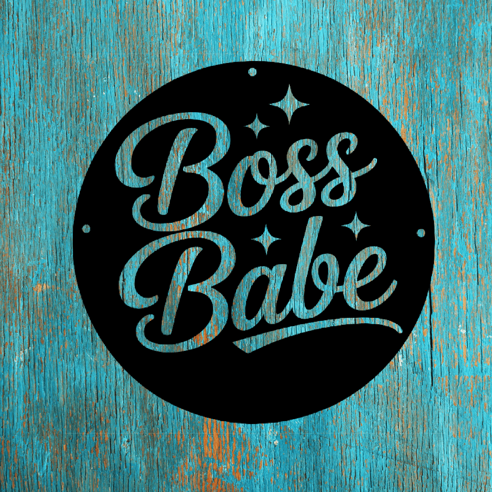Boss Babe Steel Wall Art – For the Woman Who Builds Her Own Empire - Bubble Gum Wink