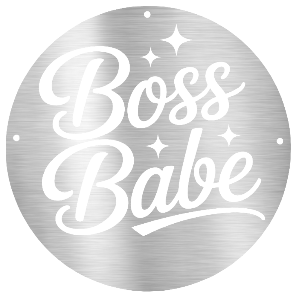 Boss Babe Steel Wall Art – For the Woman Who Builds Her Own Empire - Bubble Gum Wink