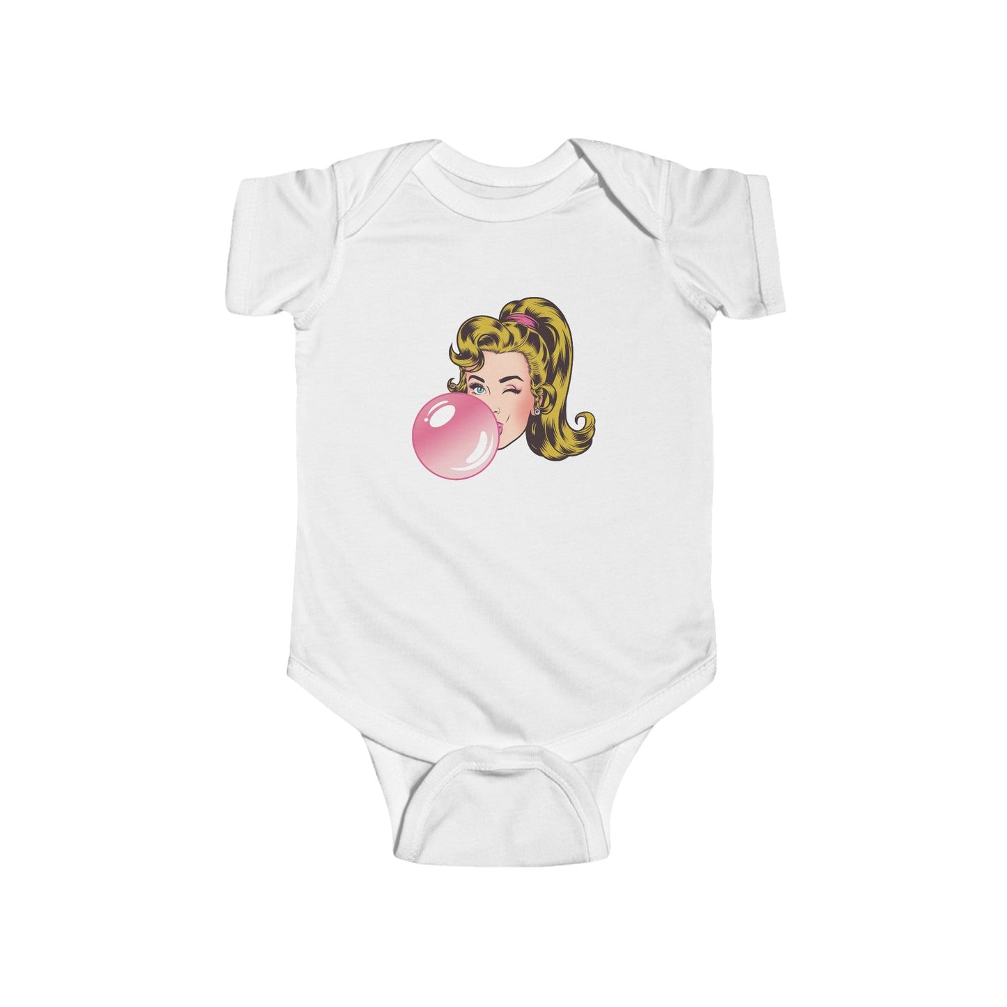 Bubble Gum Wink™ Baby Bodysuit – Sassy & Sweet Infant Onesie - Bubble Gum Wink