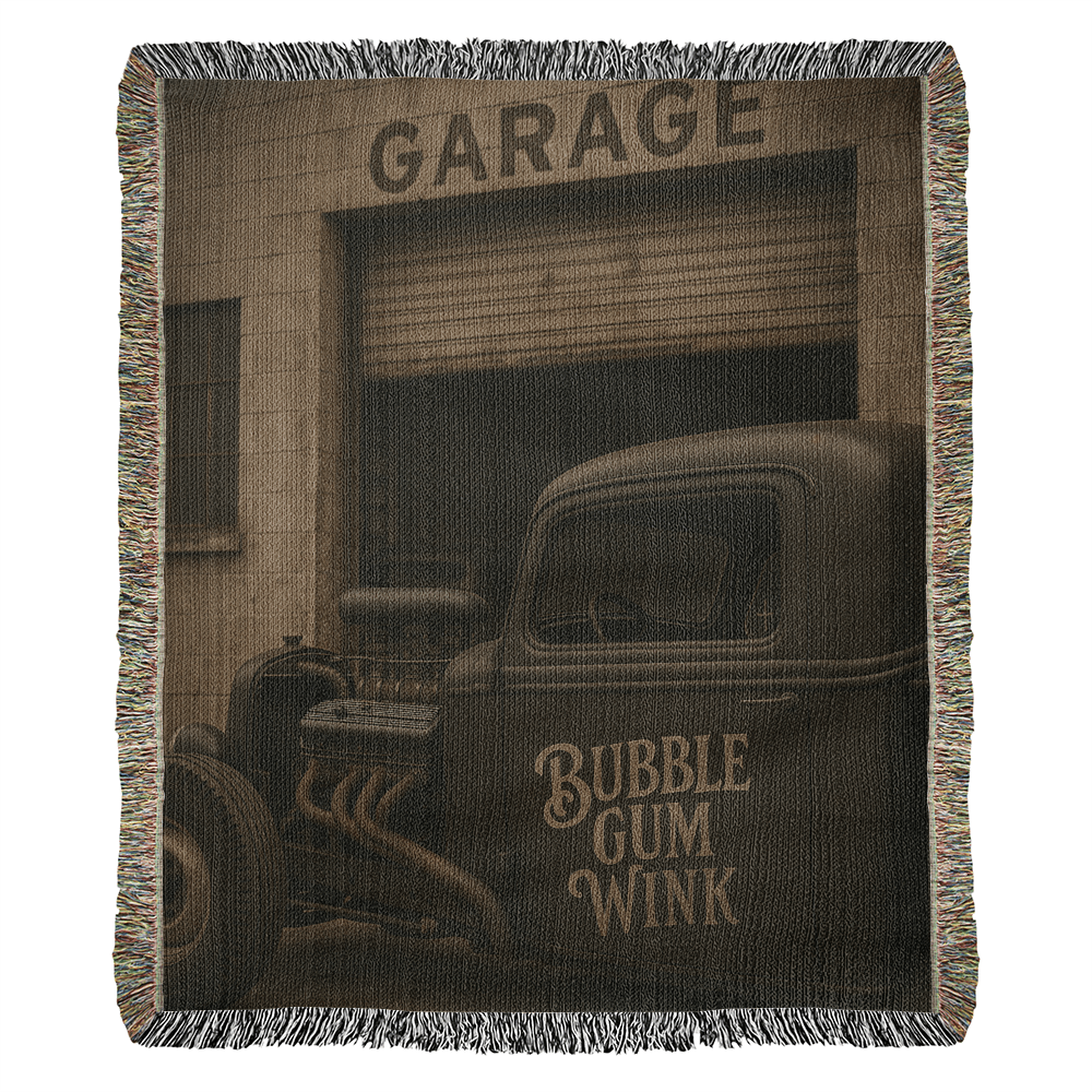 Bubble Gum Wink Rat Rod Woven Throw Blanket - Bubble Gum Wink