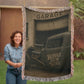 Bubble Gum Wink Rat Rod Woven Throw Blanket - Bubble Gum Wink