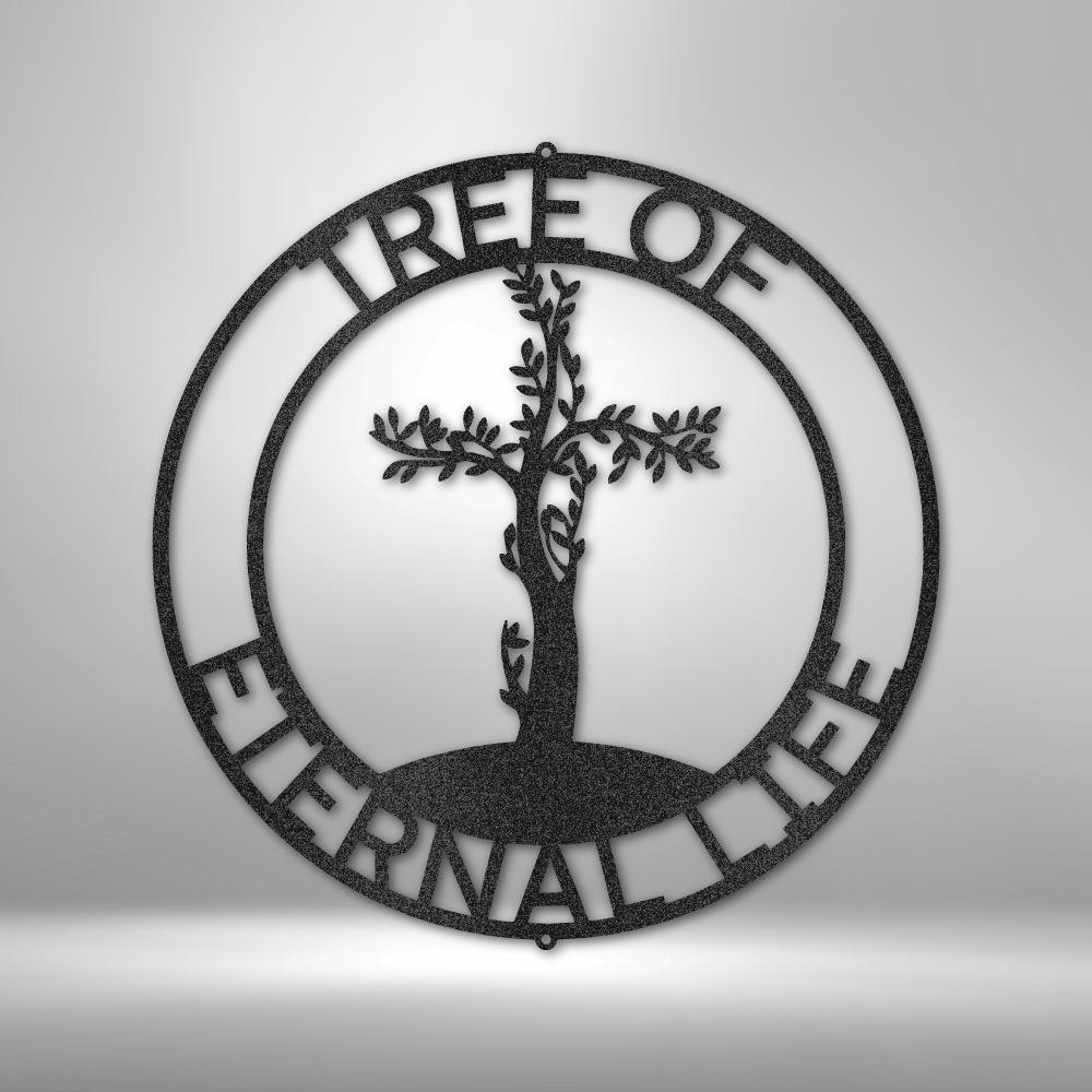 Cross Tree Monogram - Steel Sign - Bubble Gum Wink