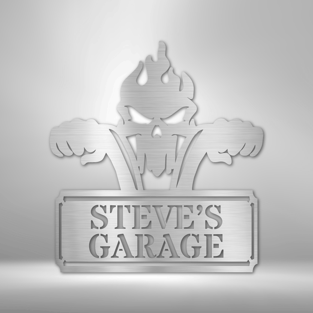 Custom Rough Ride Monogram – Steel Garage Sign for Riders & Rebels - Bubble Gum Wink