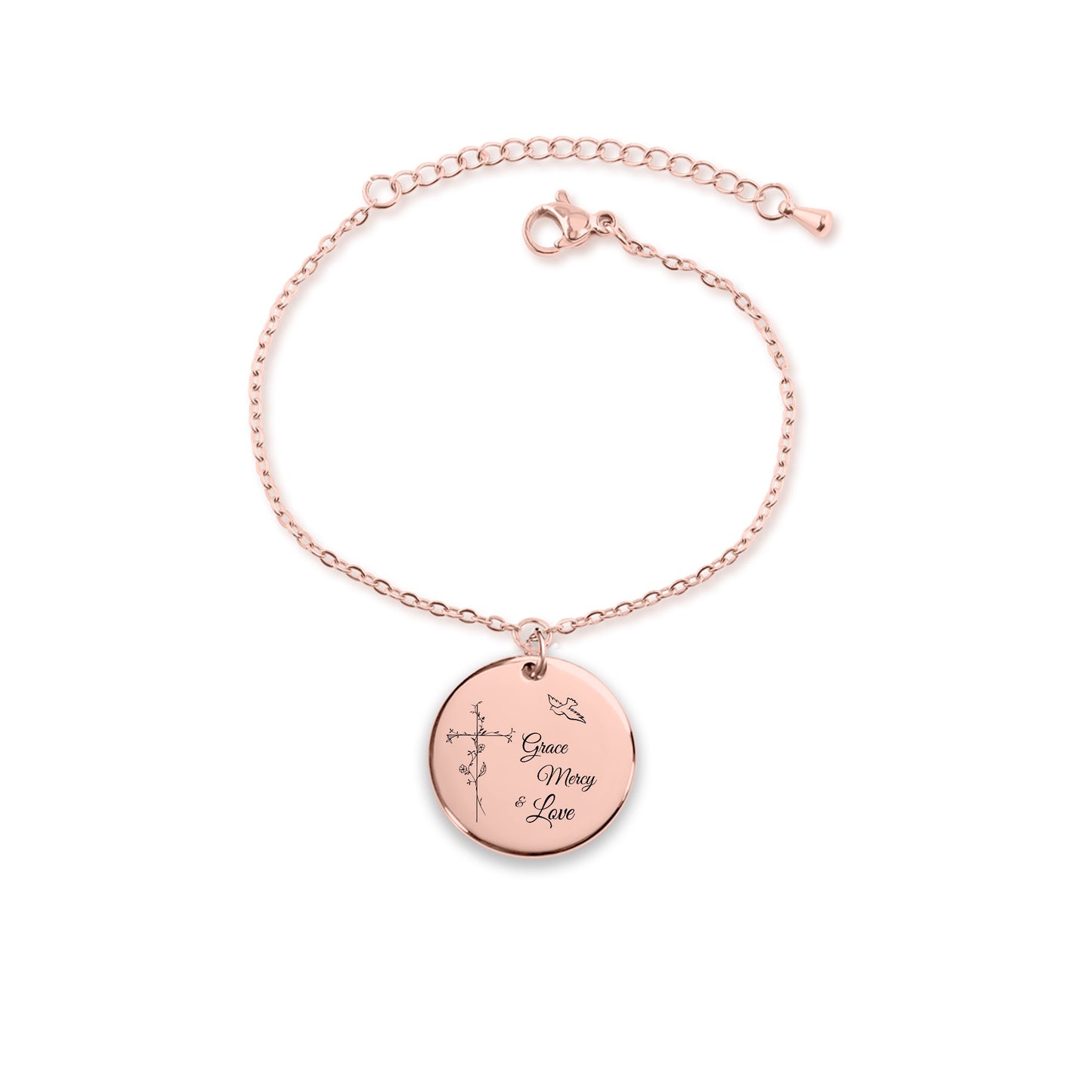 Grace, Mercy & Love Coin Bracelet