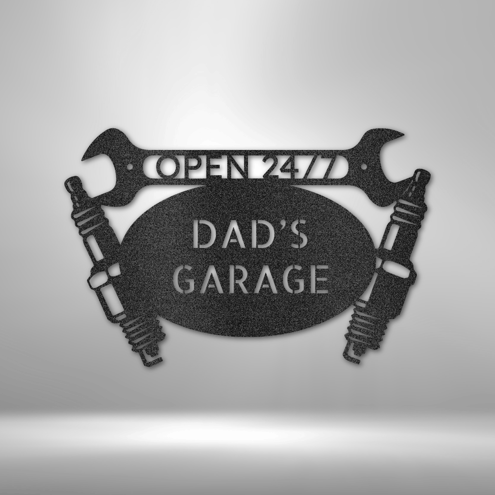 Dad’s Garage Sign – Custom Car Garage Steel Wall Art - Bubble Gum Wink