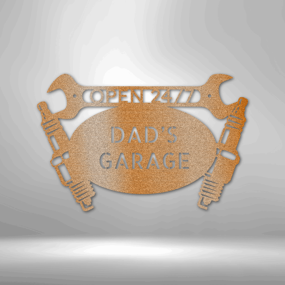 Dad’s Garage Sign – Custom Car Garage Steel Wall Art - Bubble Gum Wink