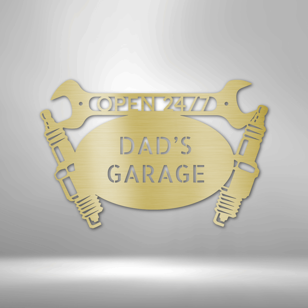 Dad’s Garage Sign – Custom Car Garage Steel Wall Art - Bubble Gum Wink