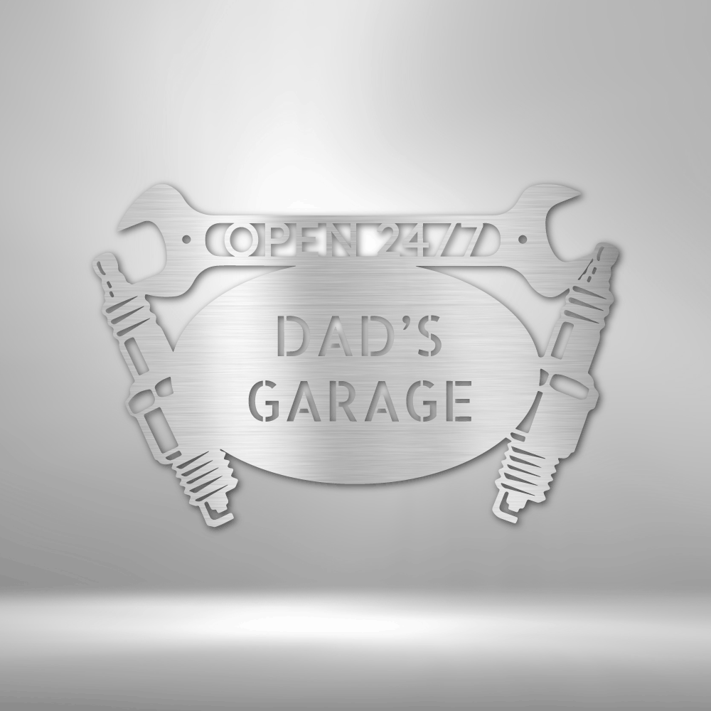 Dad’s Garage Sign – Custom Car Garage Steel Wall Art - Bubble Gum Wink